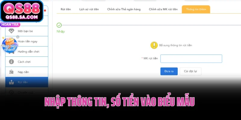 Nhập thông tin, số tiền vào biểu mẫu chính thức Nhập thông tin, số tiền vào biểu mẫu chính thức